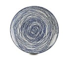 Plato Llano Rayas Porcelana Azul Blanco 24 x 2,8 x 24 cm