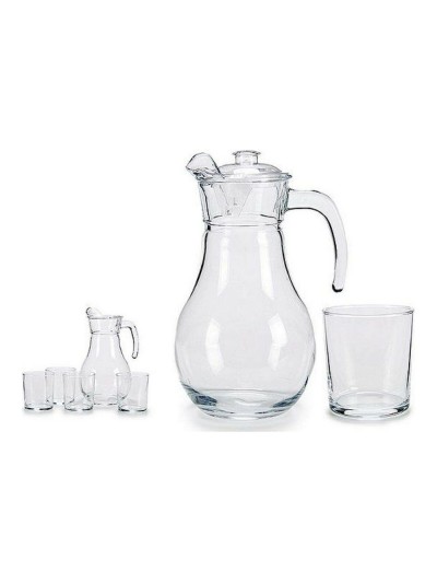 Set of glasses BIG-S3604465 Transparent Glass Jug 4 x (40 cl) / 1 x (1,8 l)