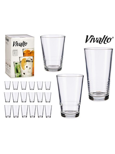 Set de Vasos S18091/BHA Transparente Vidrio 6 x (51 cl) / 6 x (34 cl) / 6 x (23 cl)