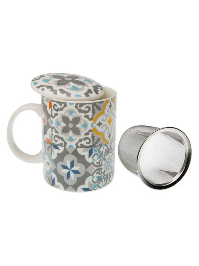 Tasse avec filtre pour infusions Versa Alfama Porcelaine Grès (8 x 10 x 8 cm)