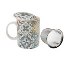 Tasse avec filtre pour infusions Versa Alfama Porcelaine Grès (8 x 10 x 8 cm)