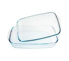 Set de Fuentes para Horno Pyrex Classic Transparente Vidrio de Borosilicato (2 pcs)