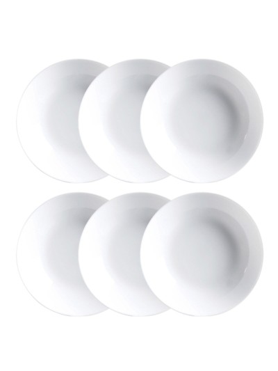 Set de Platos Luminarc Diwali 6 pcs Blanco Vidrio