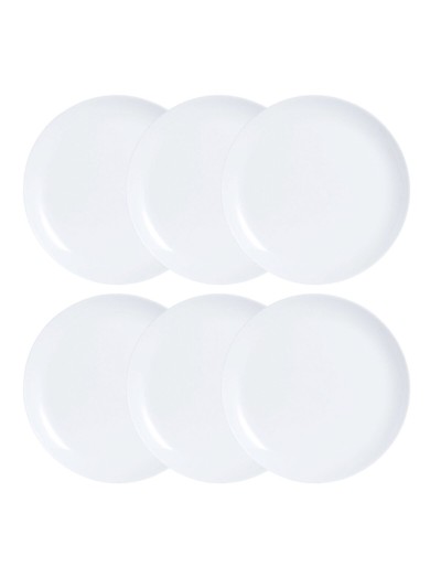 Set de Platos Luminarc Diwali 6 pcs Blanco Vidrio