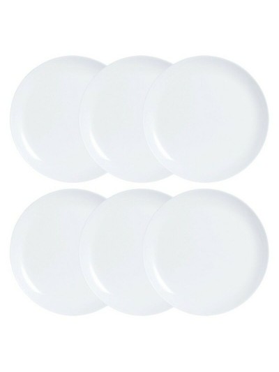 Set de Platos Luminarc Diwali 6 pcs Blanco Vidrio