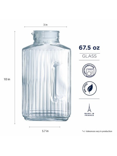 Botella de Cristal Luminarc Quadro Transparente Vidrio 2 L