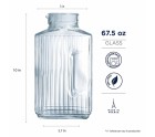 Botella de Cristal Luminarc Quadro Transparente Vidrio 2 L
