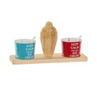 Set de Vasos DKD Home Decor Multicolor Cerámica Pino