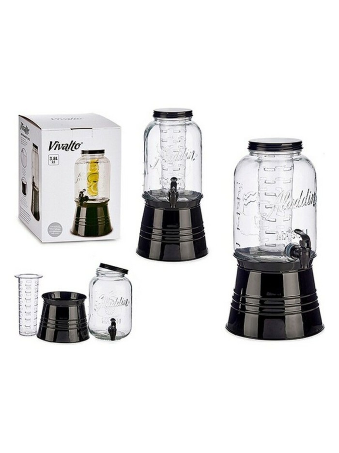 Jarra de Cristal Transparente Vivalto Enfriador Grifo Plástico 3800 ml