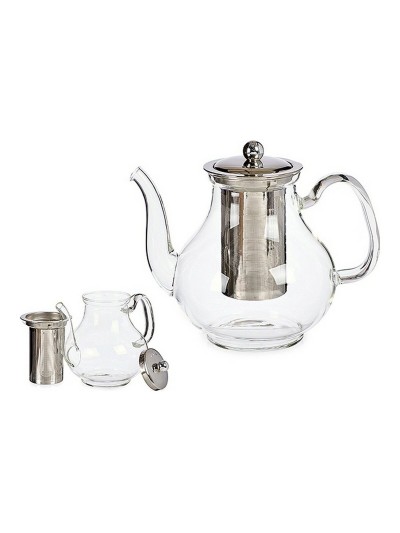 Tetera Classic Grande Cristal Transparente Acero (1100 ml)