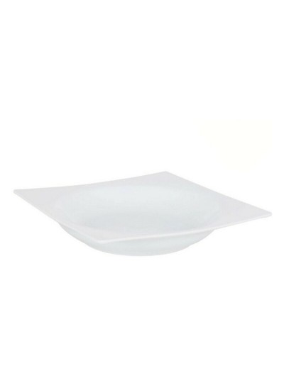Plato Hondo Zen Porcelana Blanco (20 x 20 x 3,5 cm)