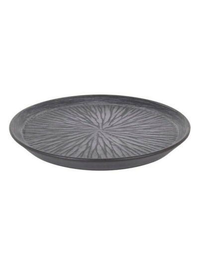Plato Llano Stoneware Lotus Porcelana Negro (ø 23 x 2,5 cm)