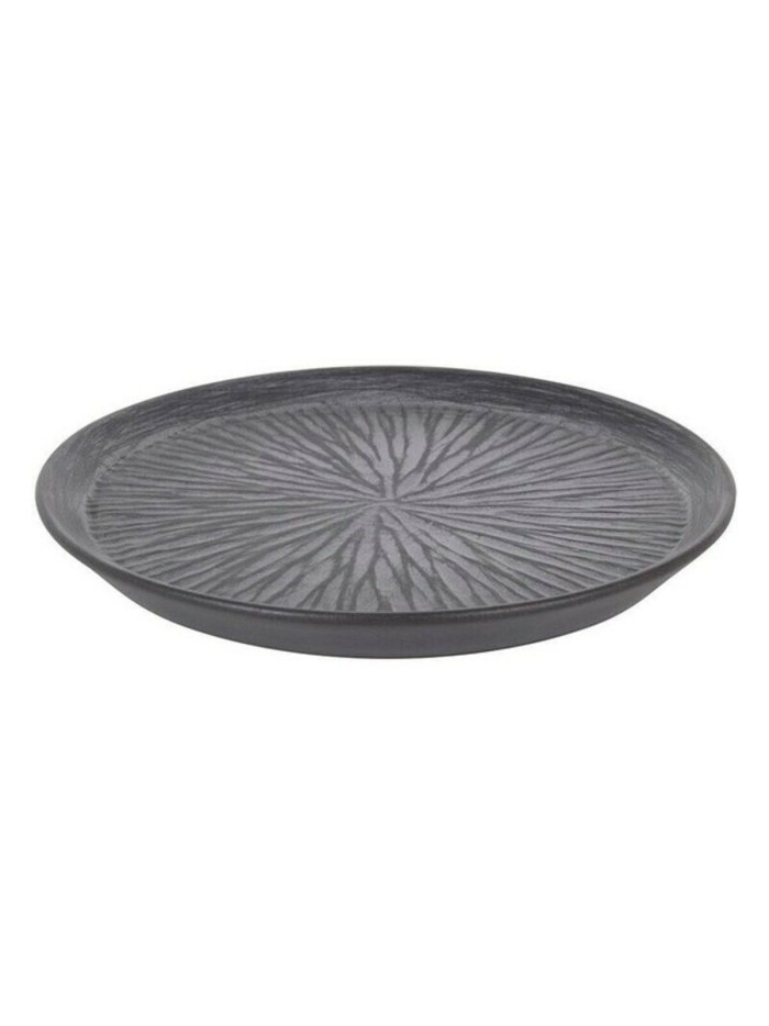 Assiette plate Stoneware Lotus Porcelaine Noir (ø 23 x 2,5 cm)