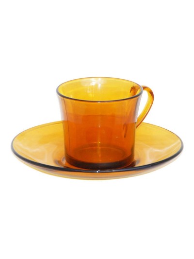Taza con Plato Duralex 9006DS12A0111 Ambar 180 ml (6 Piezas) (6 Unidades)