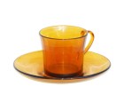 Taza con Plato Duralex 9006DS12A0111 Ambar 180 ml (6 Piezas) (6 Unidades)