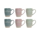 Taza Mug DKD Home Decor Multicolor Azul Rosa Madera de caucho Verde Gres 160 ml (3 Unidades) (7 pcs)