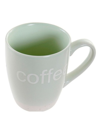 Taza Mug DKD Home Decor Multicolor Azul Rosa Madera de caucho Verde Gres 160 ml (3 Unidades) (7 pcs)