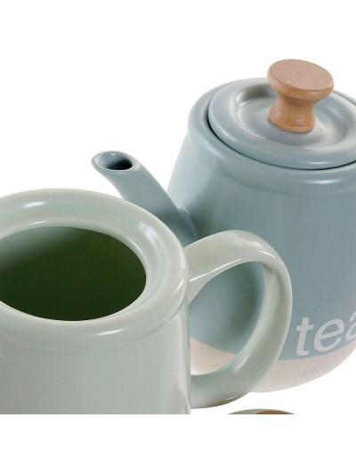 Teapot DKD Home Decor 8424001793235 Blue Green Stoneware 1 L 22,5 x 12 x 16,5 cm (2 Units)
