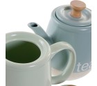 Tetera DKD Home Decor 8424001793235 Azul Verde Gres 1 L 22,5 x 12 x 16,5 cm (2 Unidades)