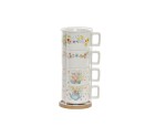 Juego de Tazas de Café DKD Home Decor Multicolor Metal Bambú Dolomita 260 ml