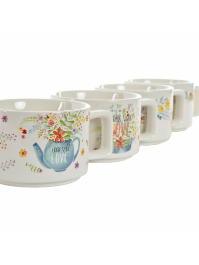 Juego de Tazas de Café DKD Home Decor Multicolor Metal Bambú Dolomita 260 ml