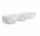 Ensemble à apértif DKD Home Decor Blanc Blue marine Porcelaine Acacia Plastique Oriental 4 Pièces 30 x 9,5 x 1,3 cm