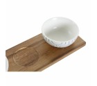 Set de Aperitivo DKD Home Decor Blanco Azul marino Porcelana Acacia Plástico Oriental 4 Piezas 30 x 9,5 x 1,3 cm