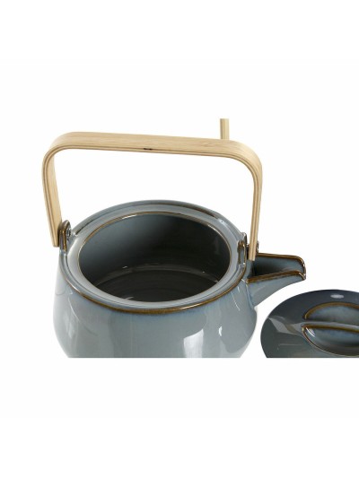 Tetera DKD Home Decor 21 x 17 x 10 cm Porcelana Gris 1 L