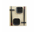 Set de Sushi DKD Home Decor Negro Natural Metal Bambú Gres Oriental 30 x 40 cm 27,8 x 17,8 x 3 cm (7 Piezas) (27,8 x 17,8 x 3 cm