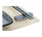 Set de Sushi DKD Home Decor Negro Natural Metal Bambú Gres Oriental 30 x 40 cm 27,8 x 17,8 x 3 cm (7 Piezas) (27,8 x 17,8 x 3 cm