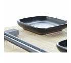 Set de Sushi DKD Home Decor Negro Natural Metal Bambú Gres Oriental 30 x 40 cm 27,8 x 17,8 x 3 cm (7 Piezas) (27,8 x 17,8 x 3 cm