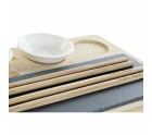 Set de Sushi DKD Home Decor PC-186227 Blanco Negro Natural Bambú Pizarra Moderno Oriental 28,5 x 18,5 x 2,6 cm (9 Piezas) (28,5 