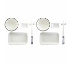 Set de sushi DKD Home Decor 33,5 x 34,5 x 9 cm Porcelaine Blanc Blue marine Oriental (33,5 x 34,5 x 9 cm)