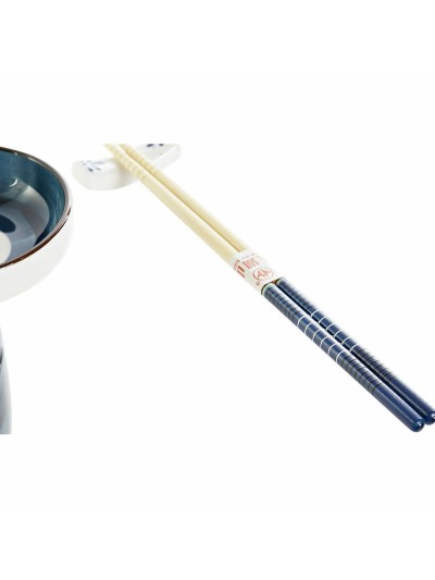 Set de Sushi DKD Home Decor 34 x 29,5 x 7,3 cm Porcelana Azul Blanco Oriental (34 x 29,5 x 7,3 cm)
