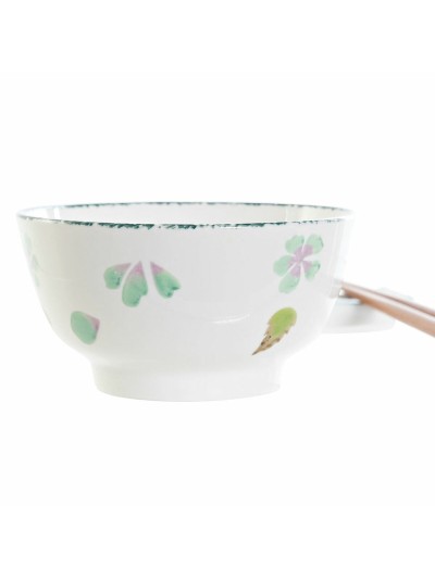 Sushi Set DKD Home Decor 25 x 25 x 6,5 cm Porcelain Wood White Green Oriental (6 Pieces) (25 x 25 x 6,5 cm) (6 pcs)