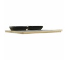 Set de Aperitivo DKD Home Decor Negro Natural Bambú Plástico Gres Pizarra Cottage 33 x 19,7 x 3,5 cm (4 pcs)