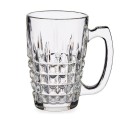 Taza Mug Cuadrados Transparente Vidrio 340 ml