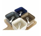 Ensemble à apértif DKD Home Decor 27 x 20 x 1,3 cm Porcelaine Beige Bleu Marron Vert Moderne