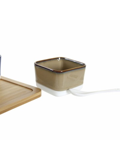 Set de Aperitivo DKD Home Decor 27 x 20 x 1,3 cm Porcelana Beige Azul Marrón Verde Moderno