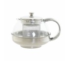 Tetera DKD Home Decor Plateado Acero Inoxidable Cristal Plástico 600 ml 15 x 12 x 12 cm