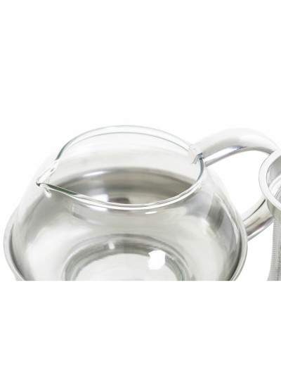 Tetera DKD Home Decor Plateado Acero Inoxidable Cristal Plástico 600 ml 15 x 12 x 12 cm