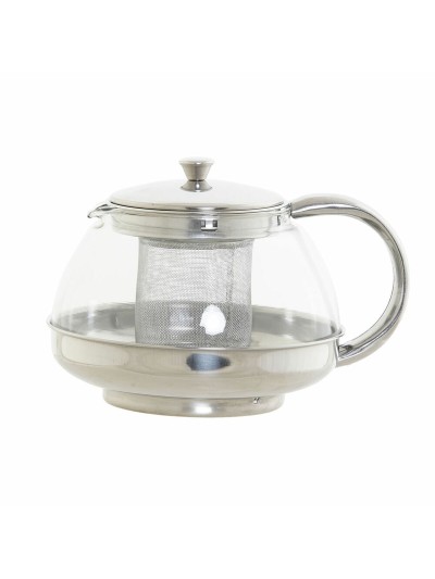 Théière DKD Home Decor Argenté Acier inoxydable Verre Plastique 18 x 14 x 12 cm