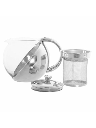 Tetera DKD Home Decor Plateado Acero Inoxidable Cristal Plástico 500 ml 14 x 11 x 12 cm