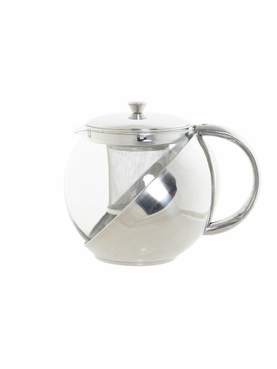 Tetera DKD Home Decor Plateado Acero Inoxidable Cristal Plástico 18 x 13 x 15 cm