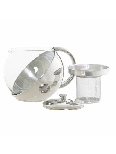 Tetera DKD Home Decor Plateado Acero Inoxidable Cristal Plástico 18 x 13 x 15 cm