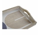 Bandeja DKD Home Decor 40,6 x 30 x 6 cm Beige Azul Madera MDF (2 Unidades)