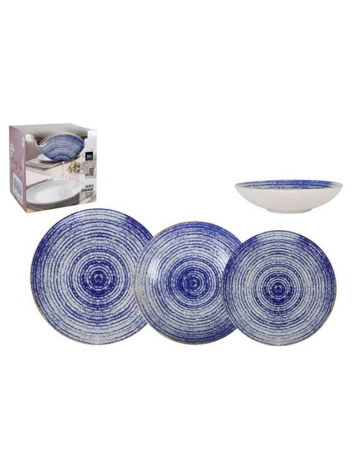 Service de Vaisselle La Mediterránea Espiral Porcelaine 12 Pièces