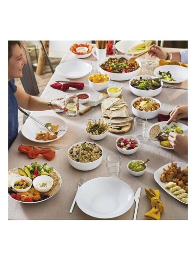 Set de Platos Luminarc Diwali 6 Unidades Blanco Vidrio (Ø 27 cm)