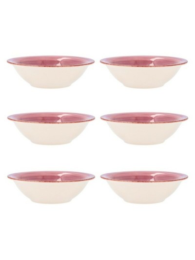 Bol Quid Vita Rosa Cerámica 6 Unidades (18 cm)