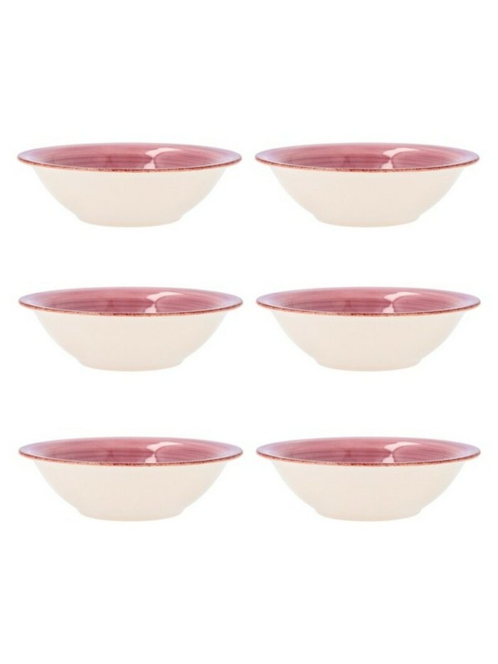 Bol Quid Vita Rosa Cerámica 6 Unidades (18 cm)